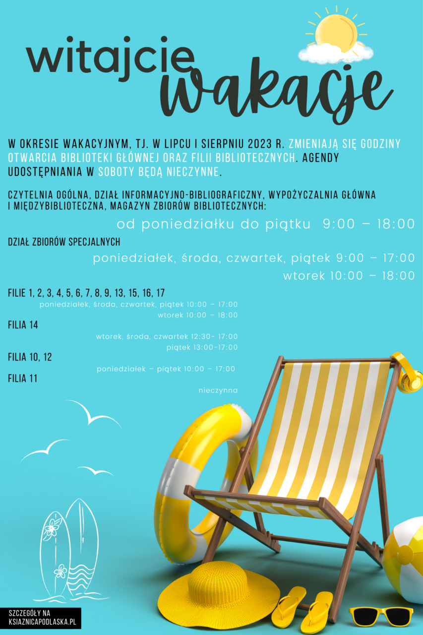 Ilustracja do artykułu Zmiana godzin otwarcia biblioteki w czasie wakacji