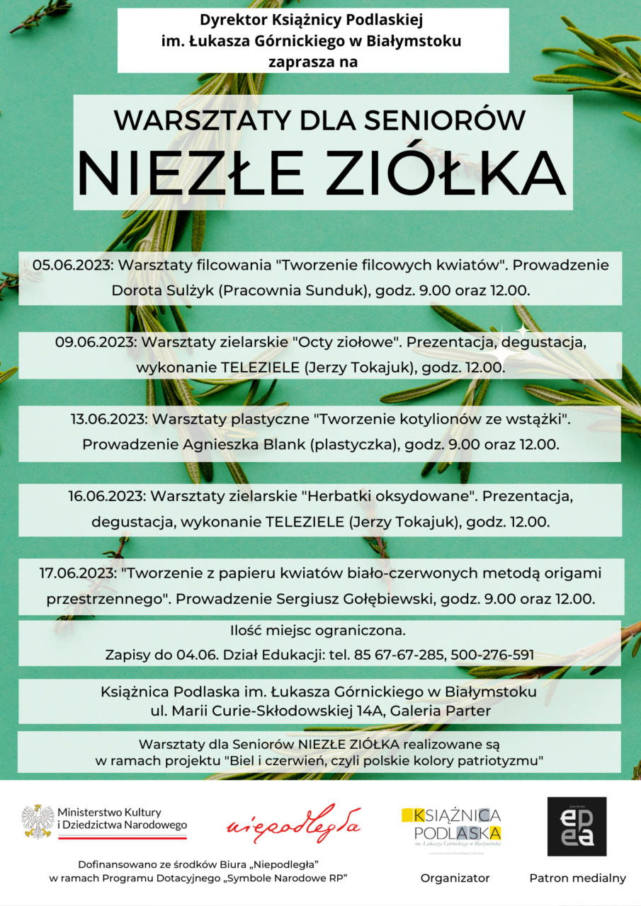 plakat warsztatów niezłe ziółka