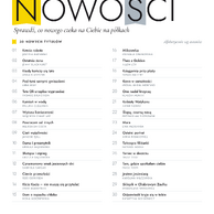 Plakat informacyjny Filii nr 6 Książnicy Podlaskiej (ul. Piastowska 11A, Białystok) z nagłówkiem „NOWOŚCI. Sprawdź, co nowego czeka na Ciebie na półkach”. Poniżej znajduje się lista 30 nowych tytułów ułożona alfabetycznie według autorów:   „Krecia robota” – Justyna Bednarek   „Ostatnia żona” – Jenny Blackhurst   „Kiedy kończy się lato” – Anna Błaszczuk   „Pod tymi samymi gwiazdami” – Libba Bray   „Tata Oli urządza wyprzedaż” – Thomas Brunstrom   „Kamień w wodę” – Paulina Cedlerska   „Wyższa konieczność” – Wojciech Chmielarz   „Powracam od innych” – Melissa da Costa   „Cień wątpliwości” – Jan-Erik Fjell   „Dama i przemytnik” – Urszula Gajdowska   „Służąca i szpieg” – Urszula Gajdowska   „Cynamonowy smak jesiennych dni” – Gabriela Gargaś   „Cienie przeszłości” – Tess Gerritsen   „Kicia Kocia – nie muszę się przytulać” – Anita Głowińska   „Dom o zapachu chleba” – Ilona Gołębiewska   „Milionerka” – Manuela Gretkowska   „Theo z Golden” – Allen Levi   „Księgarnia przy plaży” – Susan Mallery   „Kawa w samotności” – Miguel Angel Montero   „One nadal krzyczą” – Klaudia Muniak   „Kobiety Watykanu” – Artur Nowak   „Ślepą, czarną nocą” – Przemysław Piotrowski   „Mora” – Ewa Przydryga   „Ostatni portret” – Anna Rybakiewicz   „Tańczące filiżanki” – Natasza Socha   „Taniec w deszczu” – Trude Teige   „Tam, gdzie spotkałam ciebie” – Paige Toon   „Jestem jesieniarą” – Karolina Wilczyńska   „Sklepik w Chabrowym Zaułku” – Magdalena Witkiewicz   „Odpowiedź kryje się w tobie” – Katarzyna Wolwowicz   W dolnej części plakat zawiera dane teleadresowe filii oraz godziny otwarcia (poniedziałek, czwartek, piątek 10:00–18:00, wtorek 11:00–19:00, sobota 10:00–15:00, środa nieczynne).
